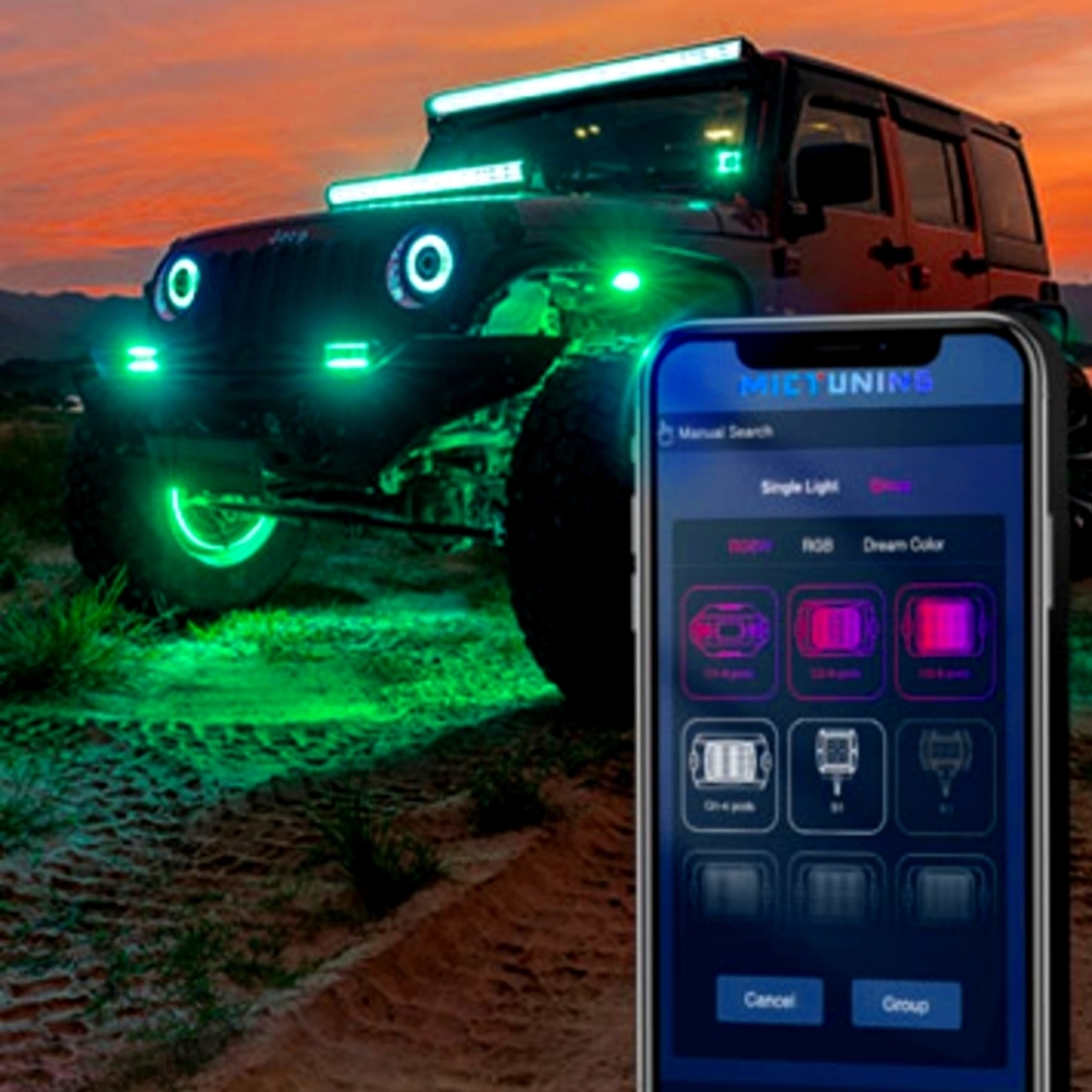 Truck under glow lights